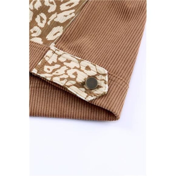 Leopard Button Up Drop Shoulder Jacket - Picture 10 of 11